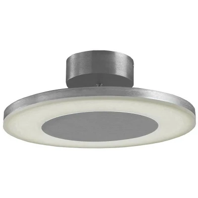 Image of Hemisferic Ceiling 1 X 28W LED Round 3000K, 1800lm, Satin Aluminium / Frosted Acrylic, 3yrs Warranty
