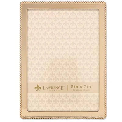 Image of Lawrence Frames 714057 5x7 Gold Metal Classic Bead Picture Frame