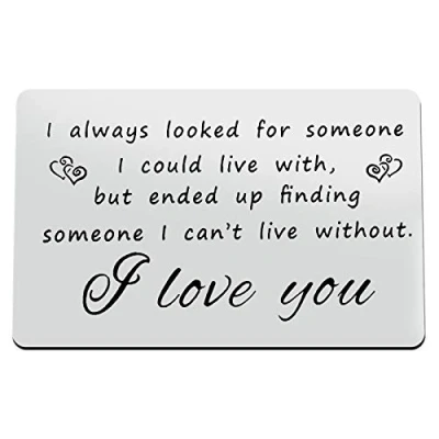 Image of Anniversary Card Gifts for Boyfriend Fiance Husband Engraved Wallet Him Christmas Birthday Fathers Day Valentines I Love You