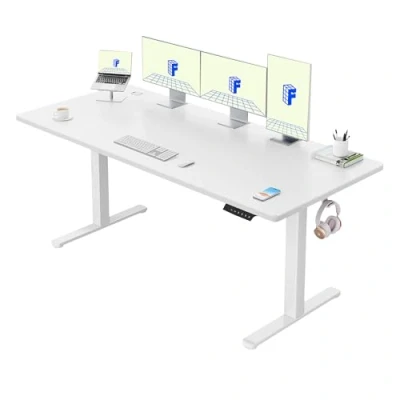 Image of FLEXISPOT QN1+160 * 80cm Standing Desk ONE PIECE Desktop Electric Height Adjustable Sit Stand Up with Backpack Hook Memory Smart Pannel