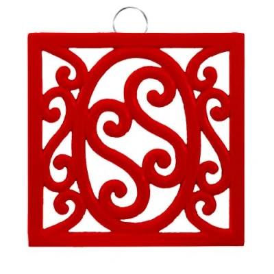 Image of Premier Housewares 812118 Cast Iron Trivet Red, H2 x W18 D18cm