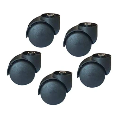 Image of 50mm Furniture Caster Replacement Castors Swivel Chair Wheel Hole Diameter 8mm Rodless Mute Office 360 Degree Casters for Home 5pcs (Color : Black)