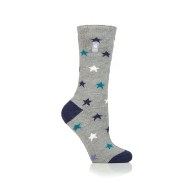 Image of HEAT HOLDERS 1 Pair Ladies Lite Patterned Socks 1.6 TOG (UK, Numeric, 4, 8, Regular, Innsbruck Grey)