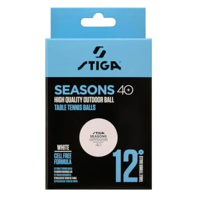 Image of Stiga Table Tennis Balls Seasons Outdoor 40+ ITTF Approved Pack of 12 White