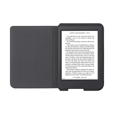 Image of Kobo Nia SleepCover Case Black Sleep/Wake Technology Vegan Leather Compatible with 6 eReader