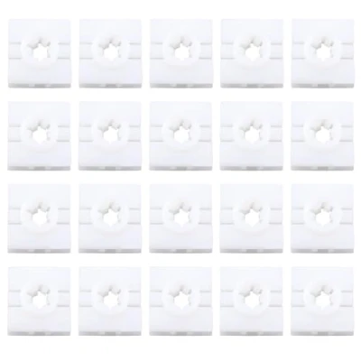 Image of Be In Your Mind 20Pcs Plastic Side Sill Square Retaining Clips Skirt Compatible with Smart Fortwo 451 and Audi New A4L B9 White