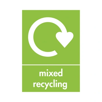 Image of A5 Sign Self Adhesive Mixed Recycling (Pack of 5) Y7321005