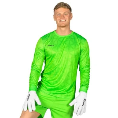 Image of FORZA Men’s Long Sleeve Goalkeeper Jerseys [XS XXL] Premium Football with Sweat Wicking Finish Available in Four Vibrant Colours (UK, Alpha, XS, Regular, Fluro Green)