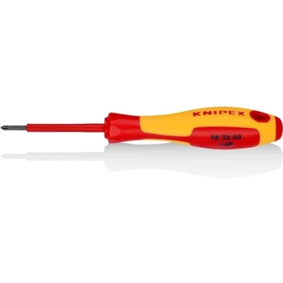 Image of Knipex Screwdriver for cross recessed screws Pozidriv® burnished, insulating multi component handle, VDE tested 162 mm 98 25 00