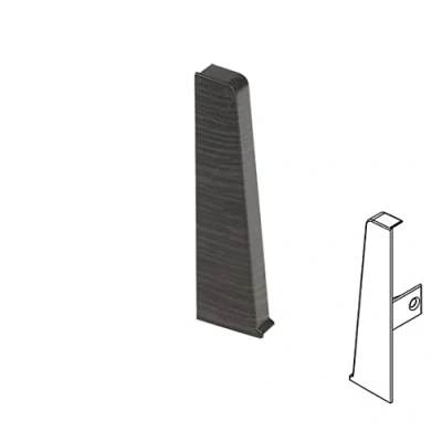 Image of Plastic Skirting Board High Line 2.5m PVC Left End Cap Dark Wenge M200