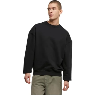 Image of Build Your Brand Men&#039;s Ultra Heavy Cotton Crewneck Sweatshirt, Black, M