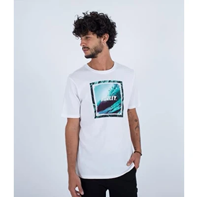Image of Hurley Men&#039;s Evd Wave Hello T Shirt, H100, L UK