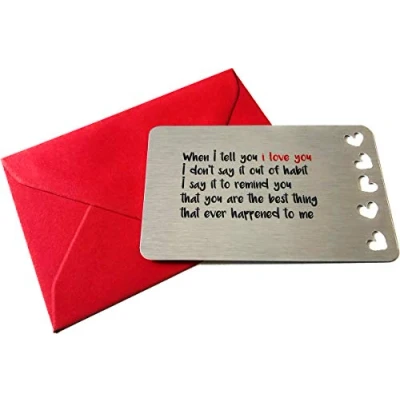 Image of Sentimental Metal Wallet Card Keepsake When I Tell You Love Gift