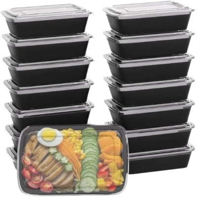 Image of AMD Nexus [40 Pack, 16oz] 1 Compartment Plastic Meal Prep Containers Reusable BPA Free Food with Airtight Lids Microwavable, Freezer and Dishwasher Safe