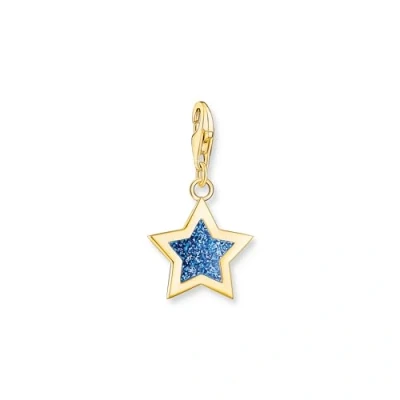 Image of Thomas Sabo Women Charm Pendant 925 Sterling Silver, 18K Yellow Gold Plating, Cold Enamel 2056 427 32