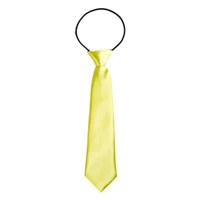 Image of DonDon Children Boys Tie with Elastic Band Silk Look One Size Fits All Yellow