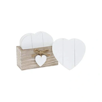 Image of Provence Set Of 6 White Heart Coasters