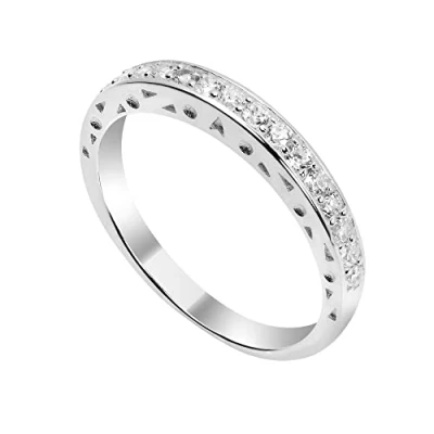 Image of Sterling Silver &amp; CZ Crystal Half Eternity Ring Size N (I U Available)