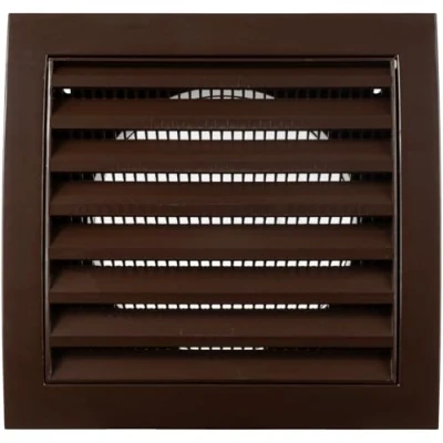 Image of Vent Systems Ø100 mm / 4&quot; Inch Brown Air Plastic Cover Louvered Outdoor Opening Flap Built in Pest Guard Screen HVAC for Home Improvement