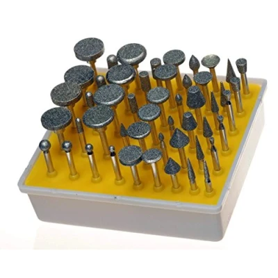 Image of Chiloskit 50pcs 1/8&#039;&#039; Shank Diamond Coated Rotary Grinding Head Jewelry Lapidary Burr Set Polishing Buffing Bits Fits Dremel Tool Accessories Attachment