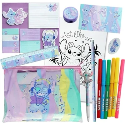 Image of Disney Stitch Kids Colouring Kit Arts &amp; Crafts Stationery Set Markers Drawing Supplies Creative Gift for Girls