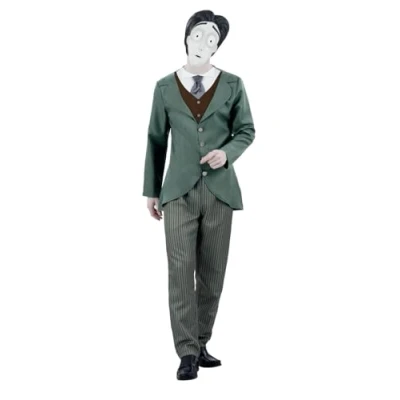 Image of Smiffys Corpse Bride Victor Van Dort Groom Costume for Adults, Jacket with Mock Shirt and Waistcoat, Tie Trousers, Officially Licensed, Perfect Matching Family Couples Outfits
