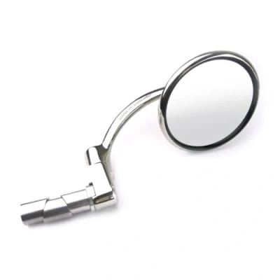 Image of Halcyon Bar End Mirror Motorcycle, 830 Round Head, Stainless Steel, Foldable Side