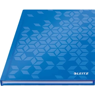 Image of Leitz A5 Hard Cover Notebook, Blue (80 Sheets, Ruled, 90 gsm Ivory Paper, Wow Range)