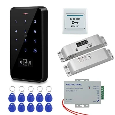 Image of HFeng IP68 Waterproof Outdoor Door Access Control System Kit RFID Keypad + Electronic Drop Bolt Locks Power Supply +10pcs Keyfobs Keychains for Home