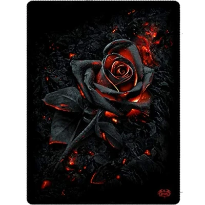 Image of Spiral Burnt Rose Fleece Blanket with Double Sided Print L