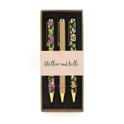 Image of Robert Frederick Willow and Belle Mixed Design Ballpoint Pens in Gift Box Set of 3