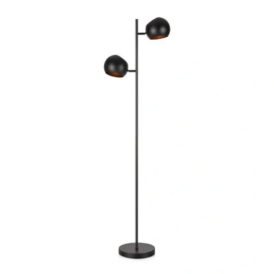 Image of Markslöjd Edgar floor lamp, two bulb, black