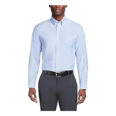 Image of Van Heusen Men&#039;s Dress Shirt Regular Fit Oxford Solid Buttondown Collar, Blue, XXL