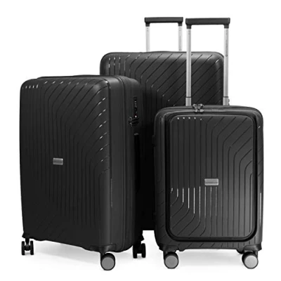 Image of Hauptstadtkoffer Luggage Set, 3er Kofferset (Laptopfach), Schwarz