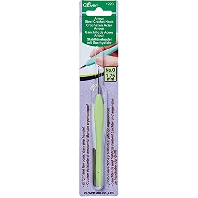 Image of clover 1220 Amour Crochet Hook: 1.75mm, Metal, Green
