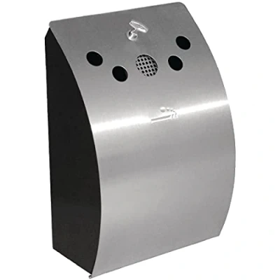 Image of Bolero Wall Mounted Ashtray Stainless Steel Cigarette Smoking Holder Restaurant