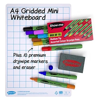 Image of A4 Gridded Whiteboard Kit