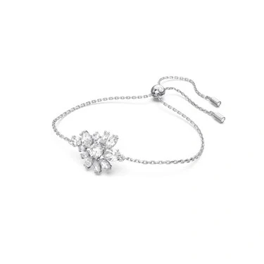 Image of Swarovski Gema Adjustable Bracelet, Clear Crystals in a Rhodium Plated from the Collection