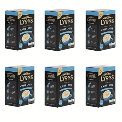 Image of Lyons Premium Instant Caffe Latte Coffee x 12 Sachets 15g Assorted Pack Sizes