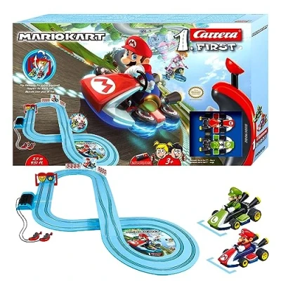 Image of Carrera FIRST 20063028 Mario Kart Slot Racing Track, For Children From 3 Years And Adults, 2.9 Metres, With &amp; Luigi Multicolor