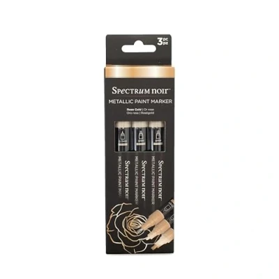 Image of Spectrum Noir High Shine Opaque Metallic Paint Marker Pack of 3 Rose Gold