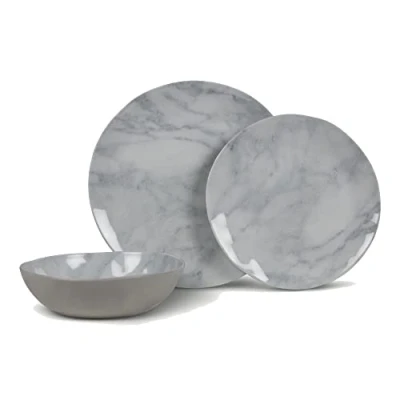 Image of Kampa Dometic Marble 12 Piece Melamine Dinner Set