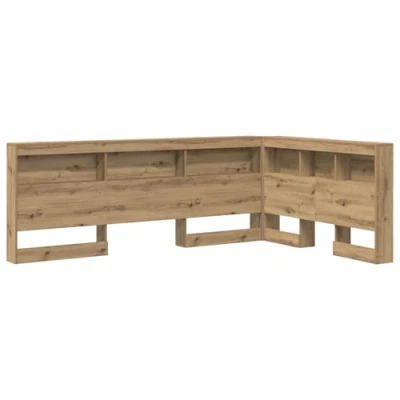 Image of vidaXL Storage Headboard with Shelf Artisan oak 120 cm Engineered wood