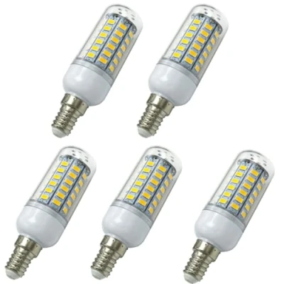 Image of Aoxdi E14 LED Corn Bulbs 8W, Warm White, 56 SMD 5730 Light No Flicker Dimmable, AC220 240V, 5 Pack (Warm White)