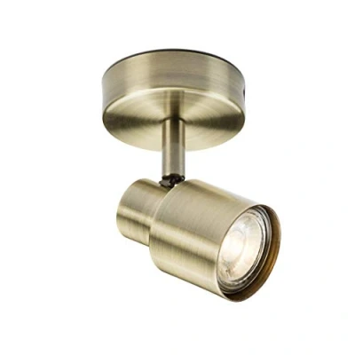 Image of KnightsBridge 230V GU10 Single Spotlight Antique Brass