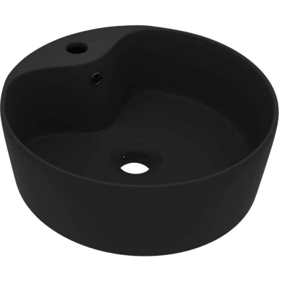Image of vidaXL Luxury Wash Basin with Overflow Matt Black 36x13 cm Ceramic
