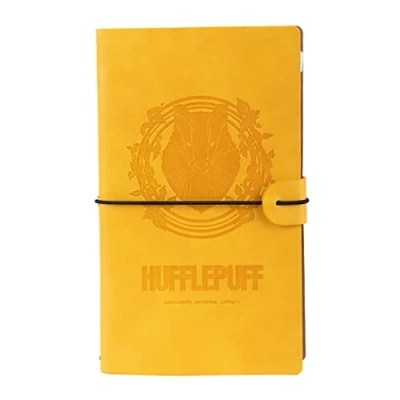Image of Grupo Erik Harry Potter Hufflepuff Travel Journal PU Leather Notebook Diary Gifts Merchandise