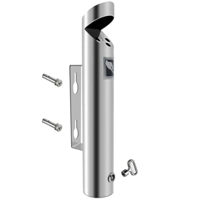 Image of Floor Standing Ash Tray Wall Mounted Garden Ashtray Ashtrays for Outside, Commercial Outdoor Cigarette Bin Stainless Steel External Smoking Holder Bin, Free Metal Bucket