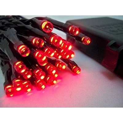Image of Best Artificial (TM) 50 Red LED Outdoor Waterproof Battery 8 Multi Function String Lights with Timer 5M Length Party Fairy Christmas