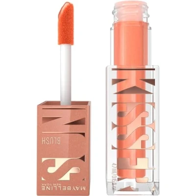 Image of Maybelline New York, SUNKISSER, Multi Purpose Illuminating Liquid Blush, Highlighter and Bronzer, Healthy Glow, Tanned Complexion, Glowy Makeup, Shade: Uptown Glow 4.7 ml